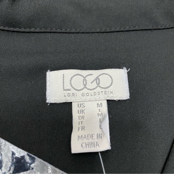 LOGO by Lori Goldstein top womens medium whimsigoth peasant peplum ruffle NWOT - Picture 9 of 10